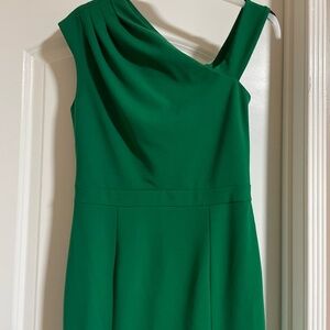 Xscape One-Shoulder Emerald Green Maxi Gown